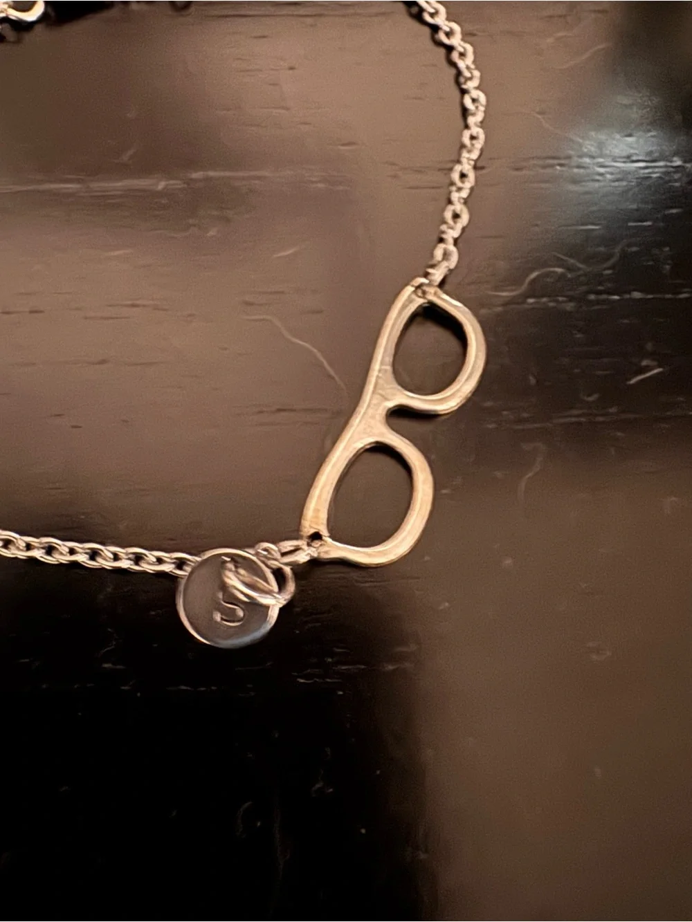 Silver Sunglasses Link Bracelet with “s” charm